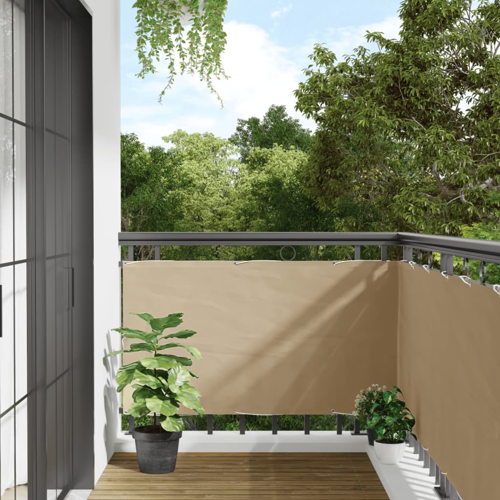 vidaXL Écran de balcon Beige 75x500 cm Tissu Oxford