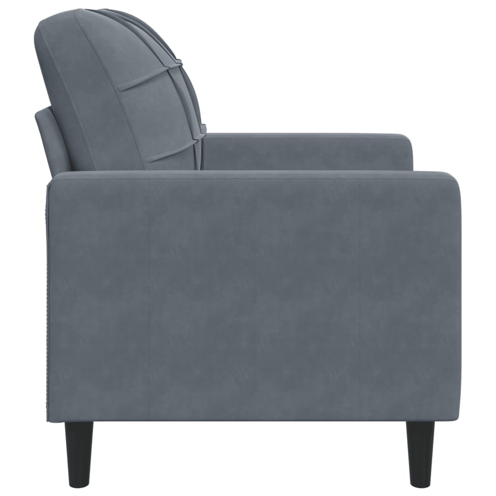 vidaXL Fauteuil Gris foncé 60 cm Velours