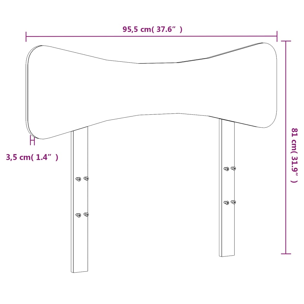 vidaXL Tête de lit cire marron 90 cm bois massif de pin