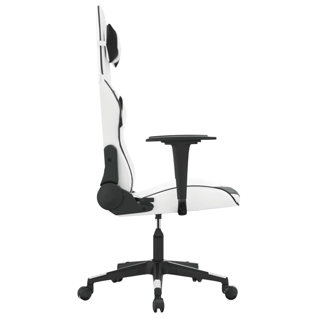 vidaXL Chaise de jeu Blanc et noir Similicuir