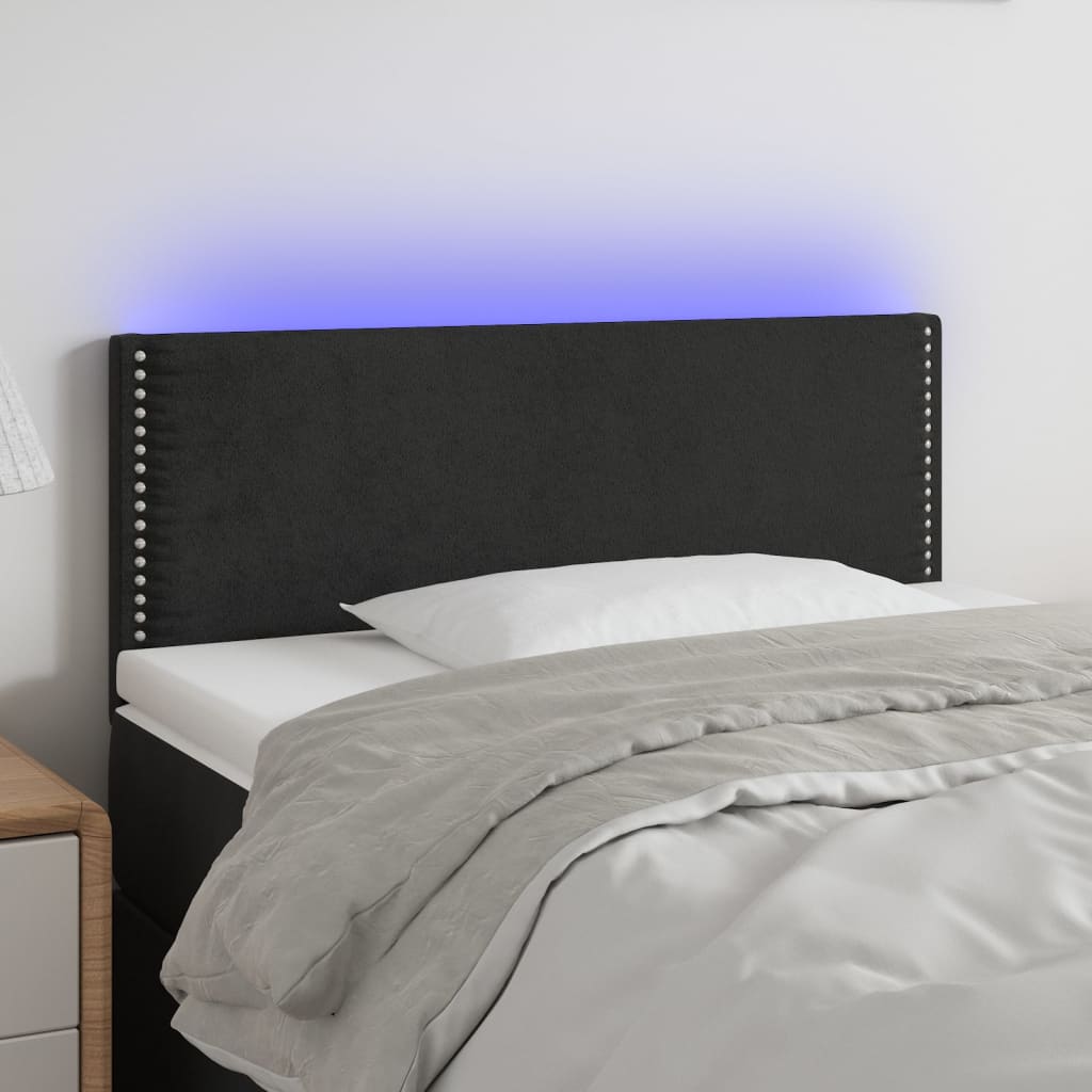 vidaXL Tête de lit à LED Noir 90x5x78/88 cm Velours
