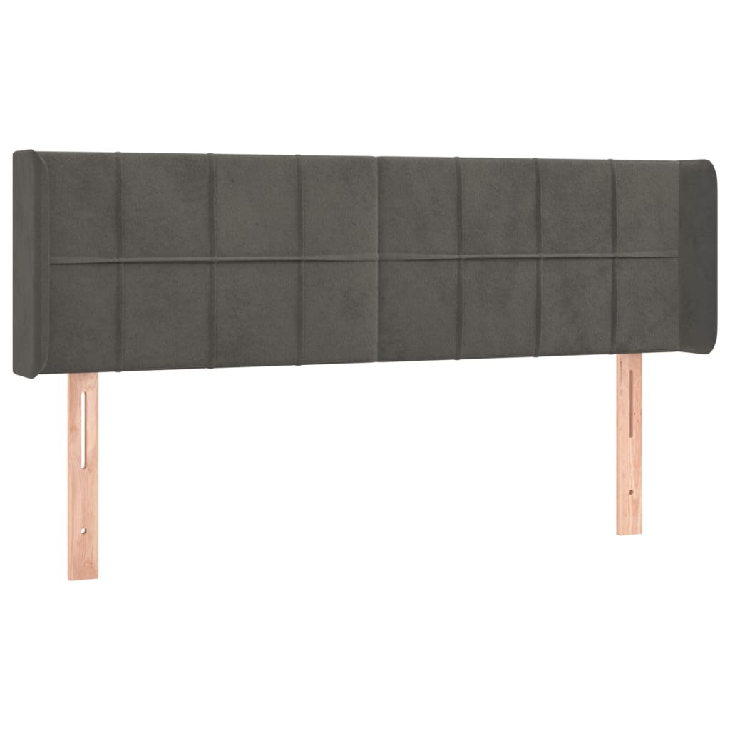 vidaXL Tête de lit à LED Gris foncé 147x16x78/88 cm Velours