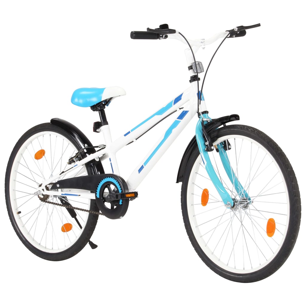 vidaXL Vélo pour enfants 24 pouces Bleu et blanc