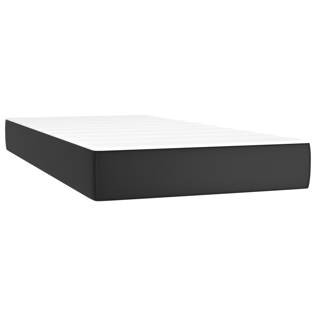 vidaXL Sommier à lattes de lit avec matelas noir 120x190 cm similicuir