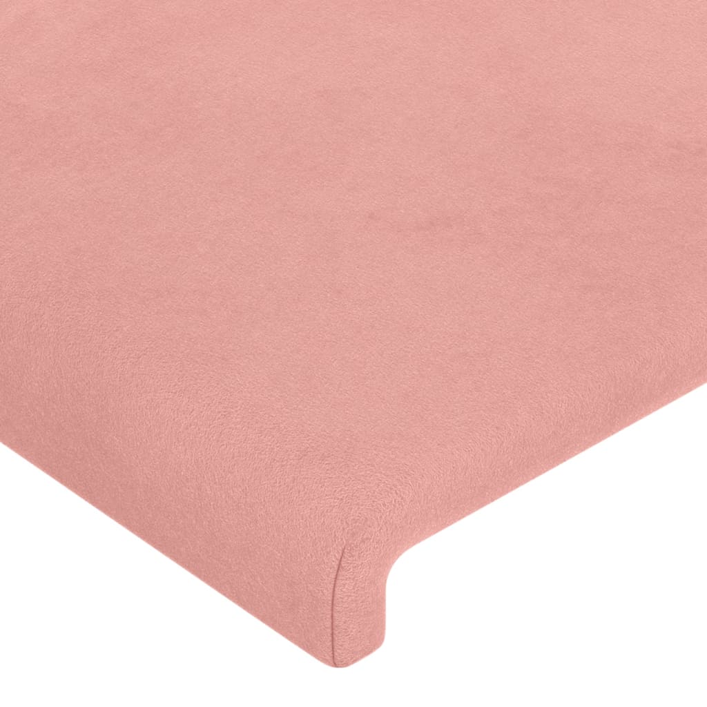 vidaXL Tête de lit avec oreilles Rose 103x23x118/128 cm Velours