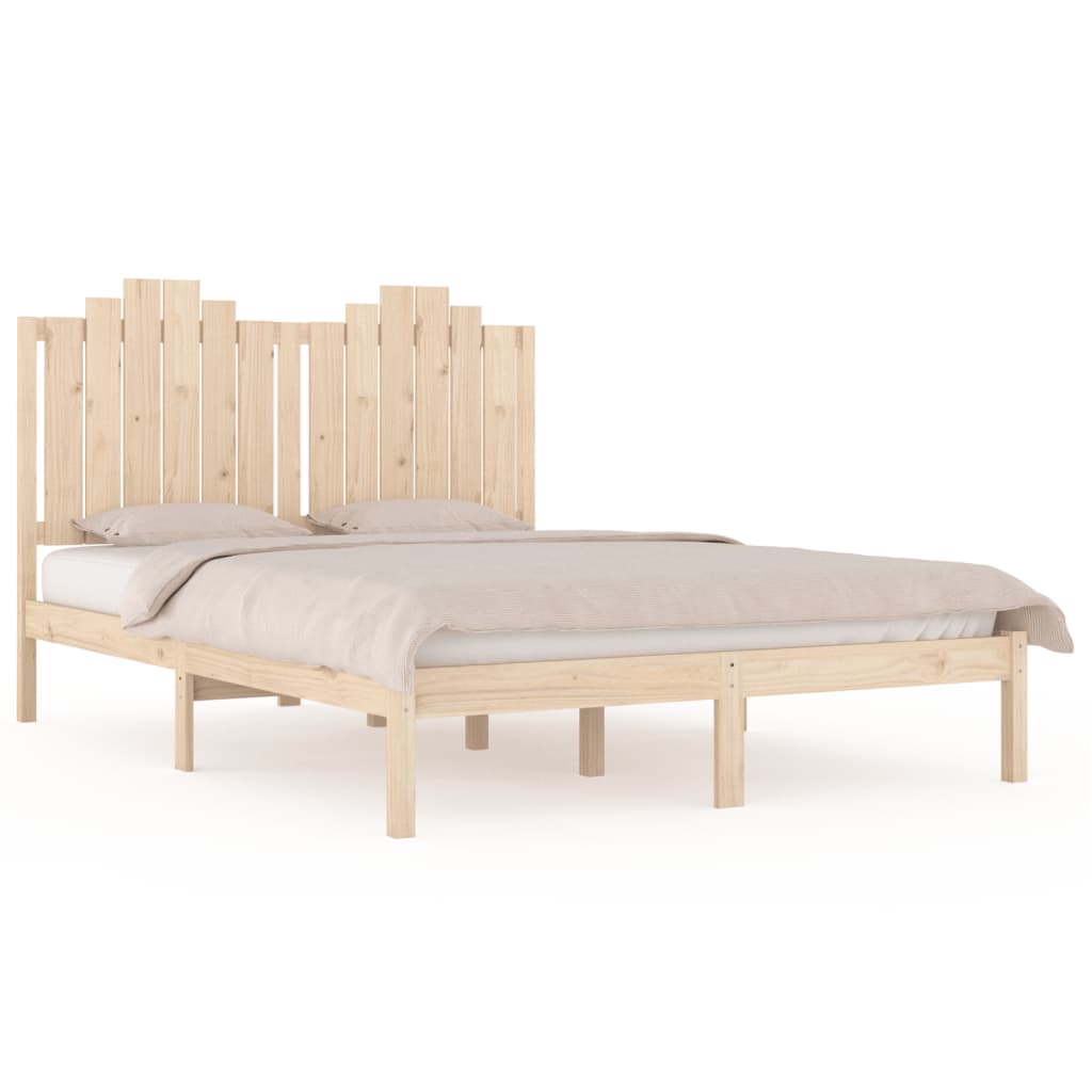 vidaXL Cadre de lit bois de pin massif 150x200 cm très grand