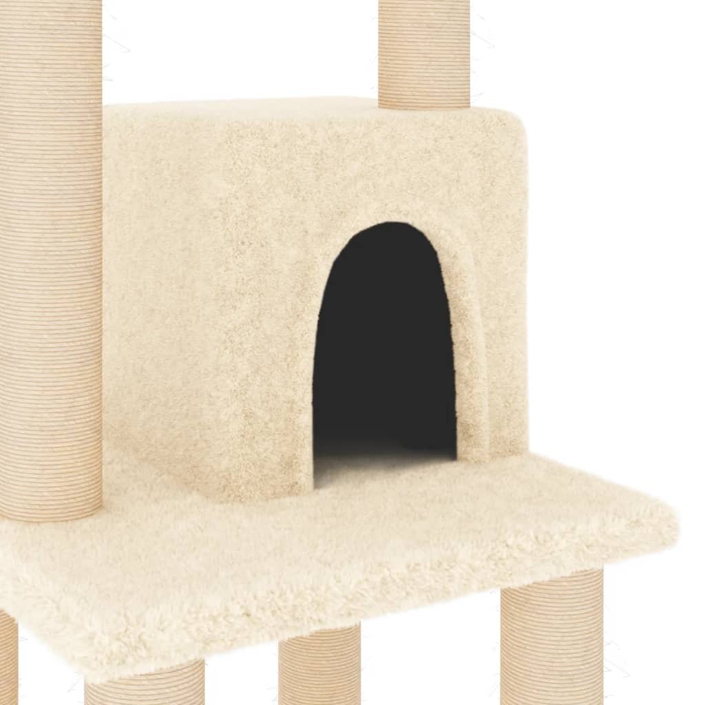 vidaXL Arbre à chat avec griffoirs en sisal Crème 105 cm