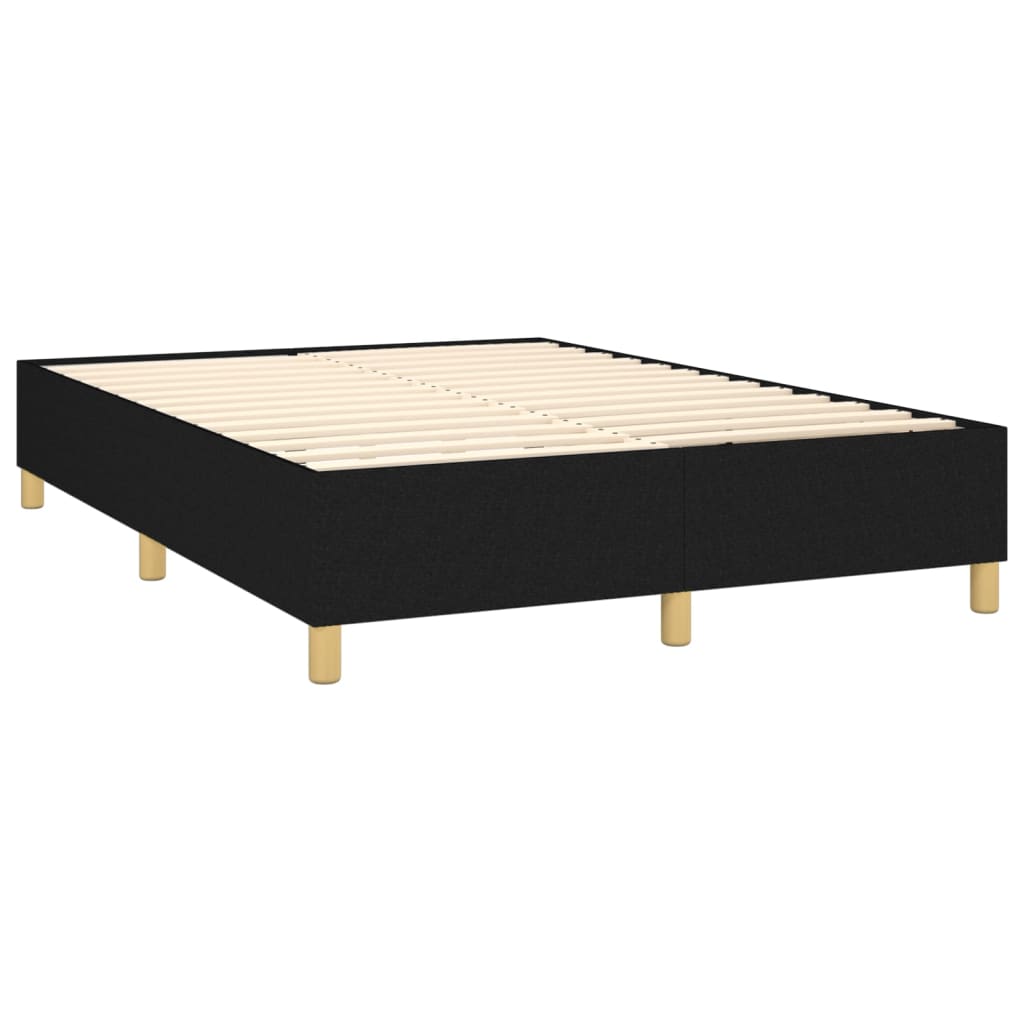 vidaXL Sommier à lattes de lit et matelas et LED Noir 140x190 cm Tissu