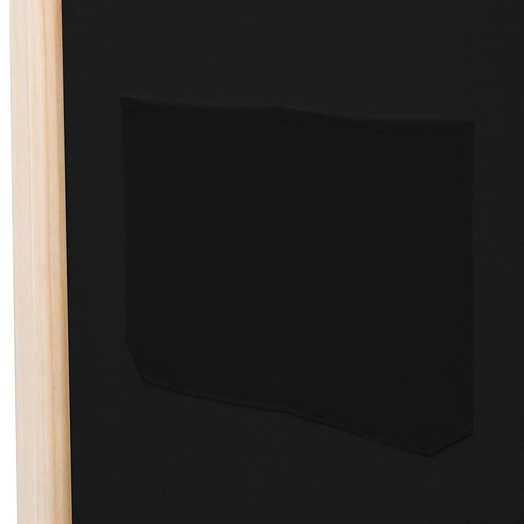 vidaXL Cloison de séparation 3 panneaux Noir 120x170x4 cm Tissu