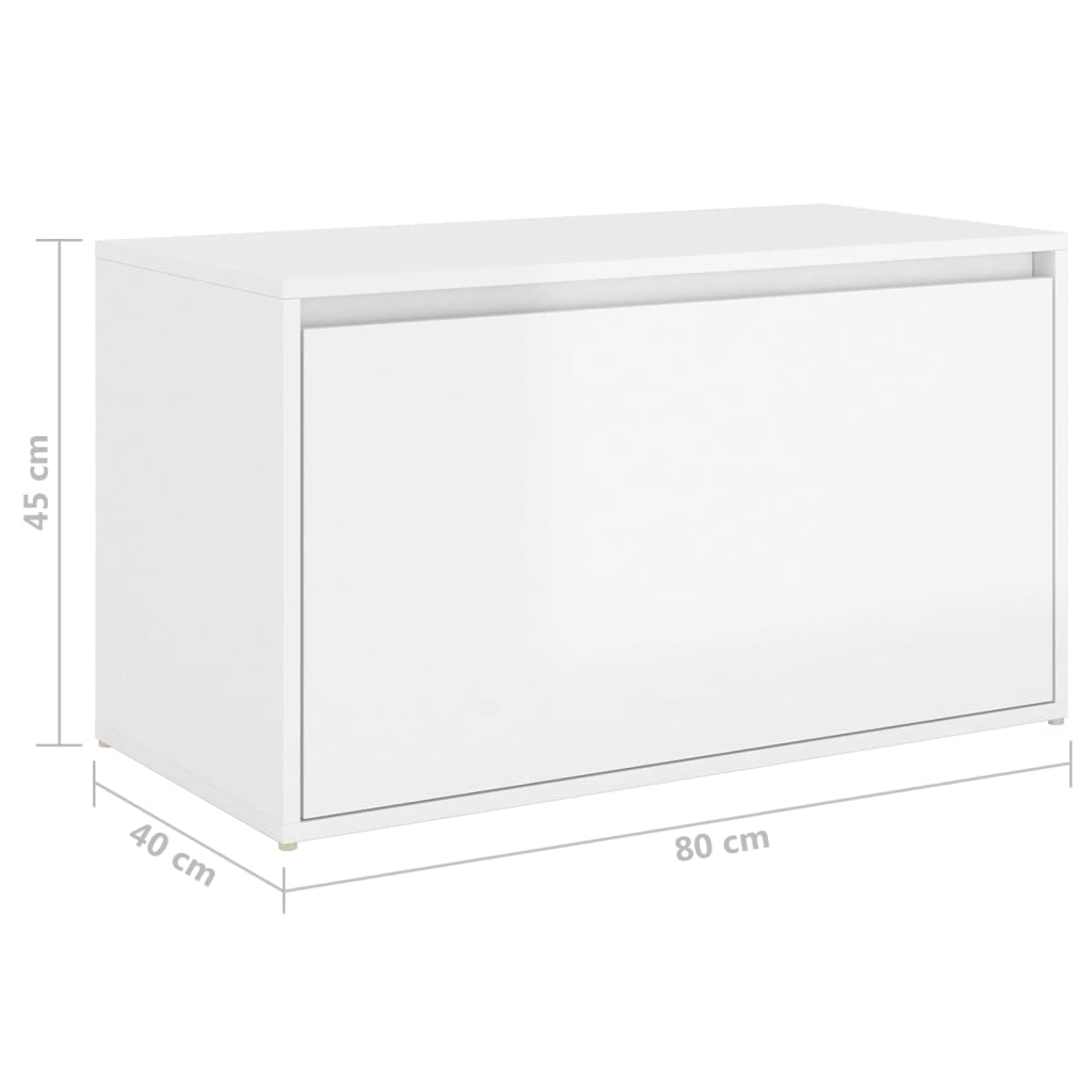 vidaXL Banc d'entrée 80x40x45 cm Blanc brillant Bois d'ingénierie