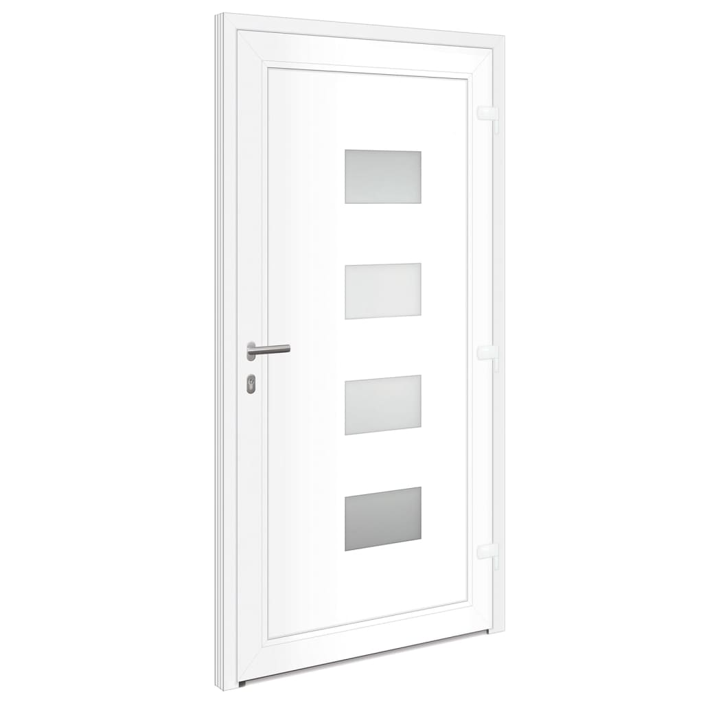 vidaXL Porte d'entrée Blanc 110x210 cm Aluminium et PVC