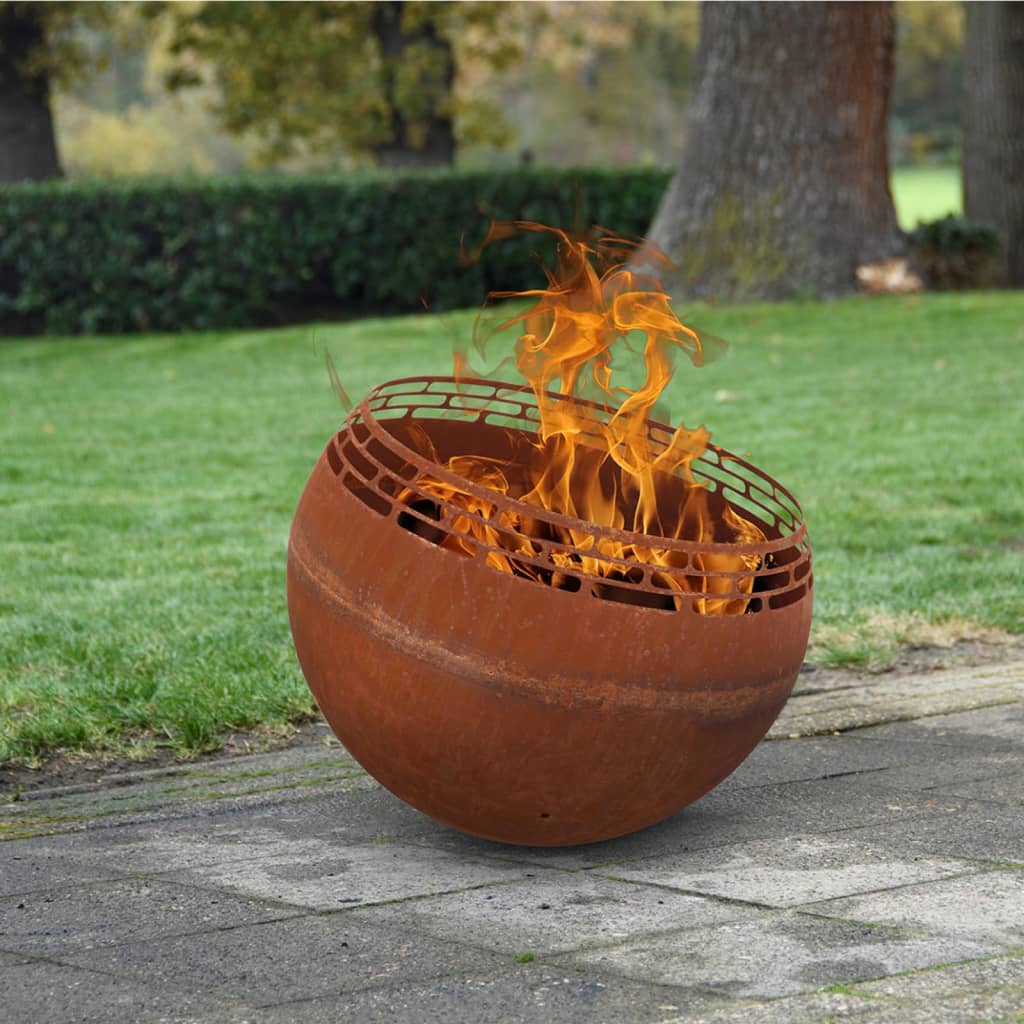 Esschert Design Bol à feu à rayures Rouille