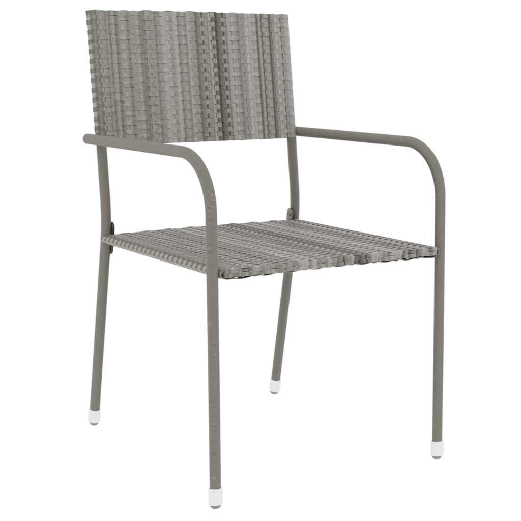 vidaXL Ensemble à manger de jardin 3 pcs Résine tressée Gris