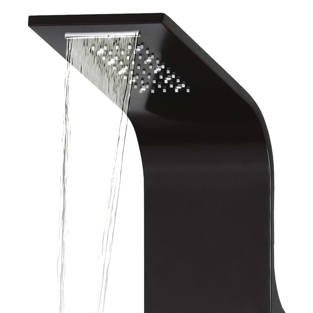 vidaXL Panneau de douche aluminium 20x44x130 cm noir