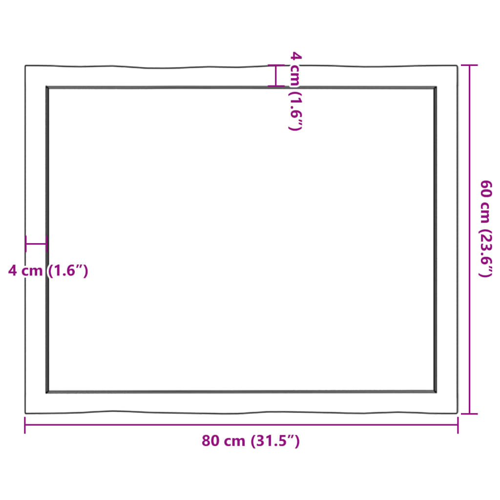 vidaXL Dessus de table bois massif traité bordure assortie