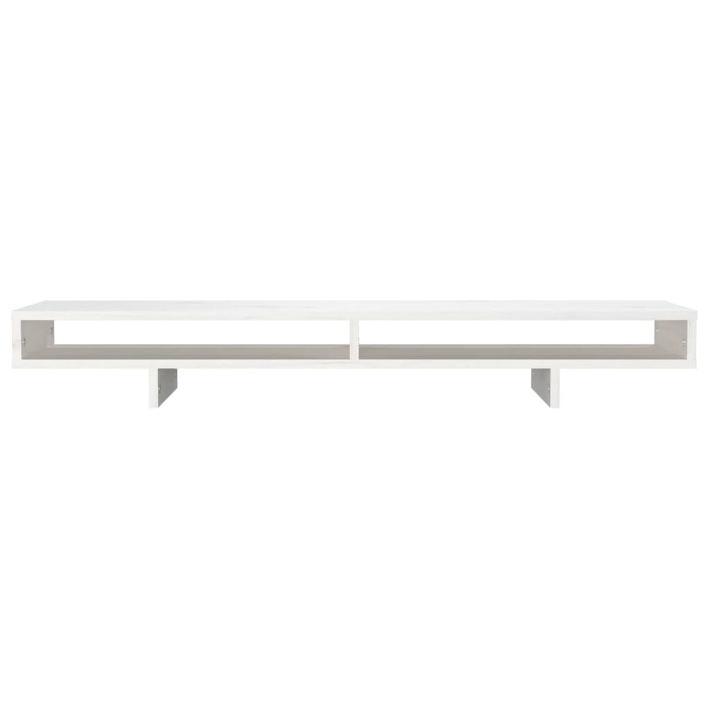 vidaXL Support de moniteur Blanc 100x27x14 cm Bois de pin solide