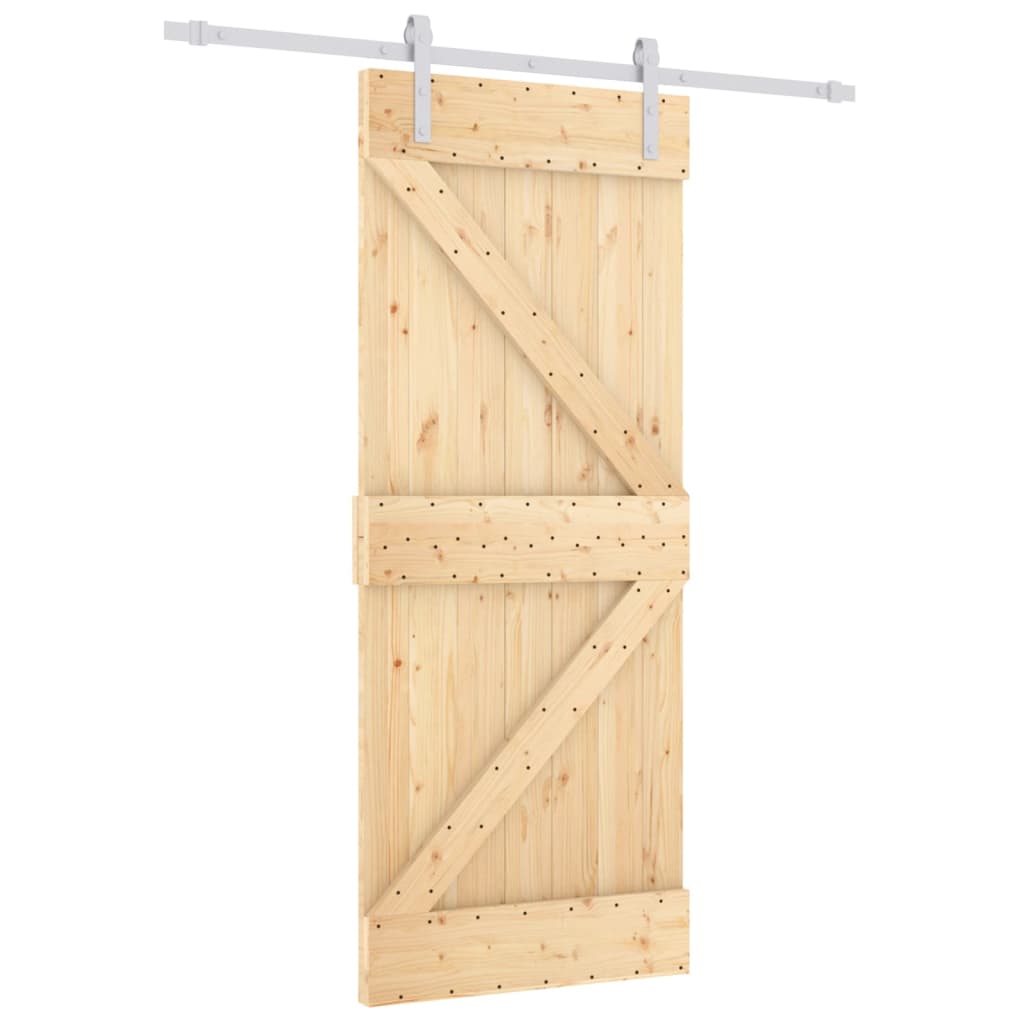 vidaXL Porte coulissante et kit de quincaillerie 80x210 cm pin massif