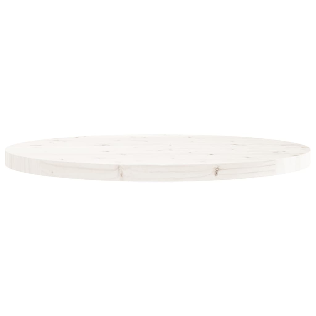 vidaXL Dessus de table rond blanc Ø70x3 cm bois de pin massif
