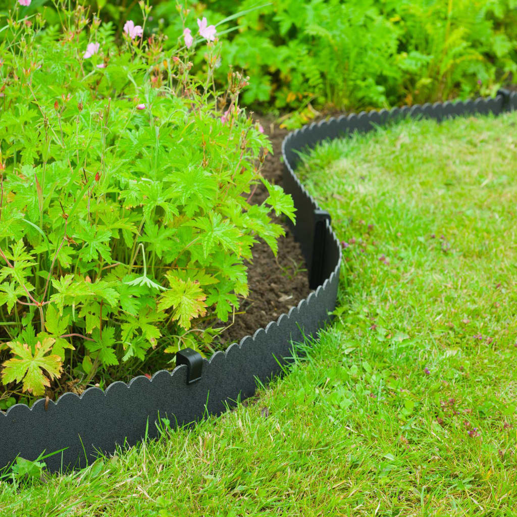 Nature Bordure de jardin décorative 0,13x12 m 3 mm noir