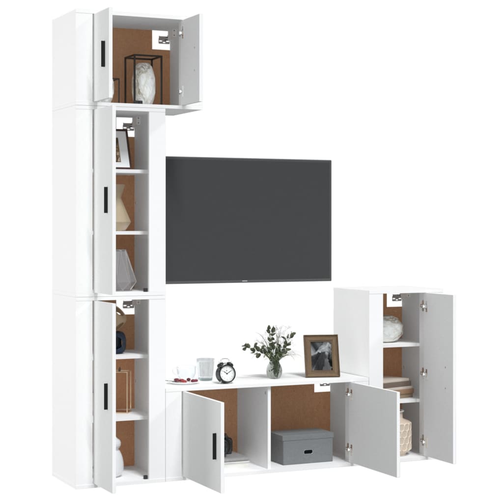 vidaXL Ensemble de meubles TV 5 pcs Blanc Bois d'ingénierie