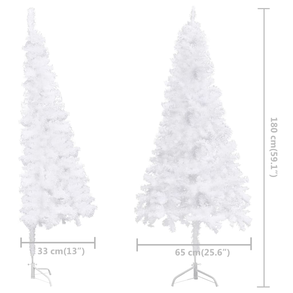 vidaXL Arbre de Noël artificiel d'angle pré-éclairé blanc 180 cm PVC