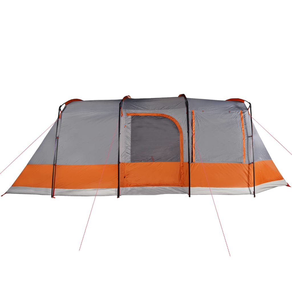 vidaXL Tente de camping tunnel 4 personnes gris et orange imperméable