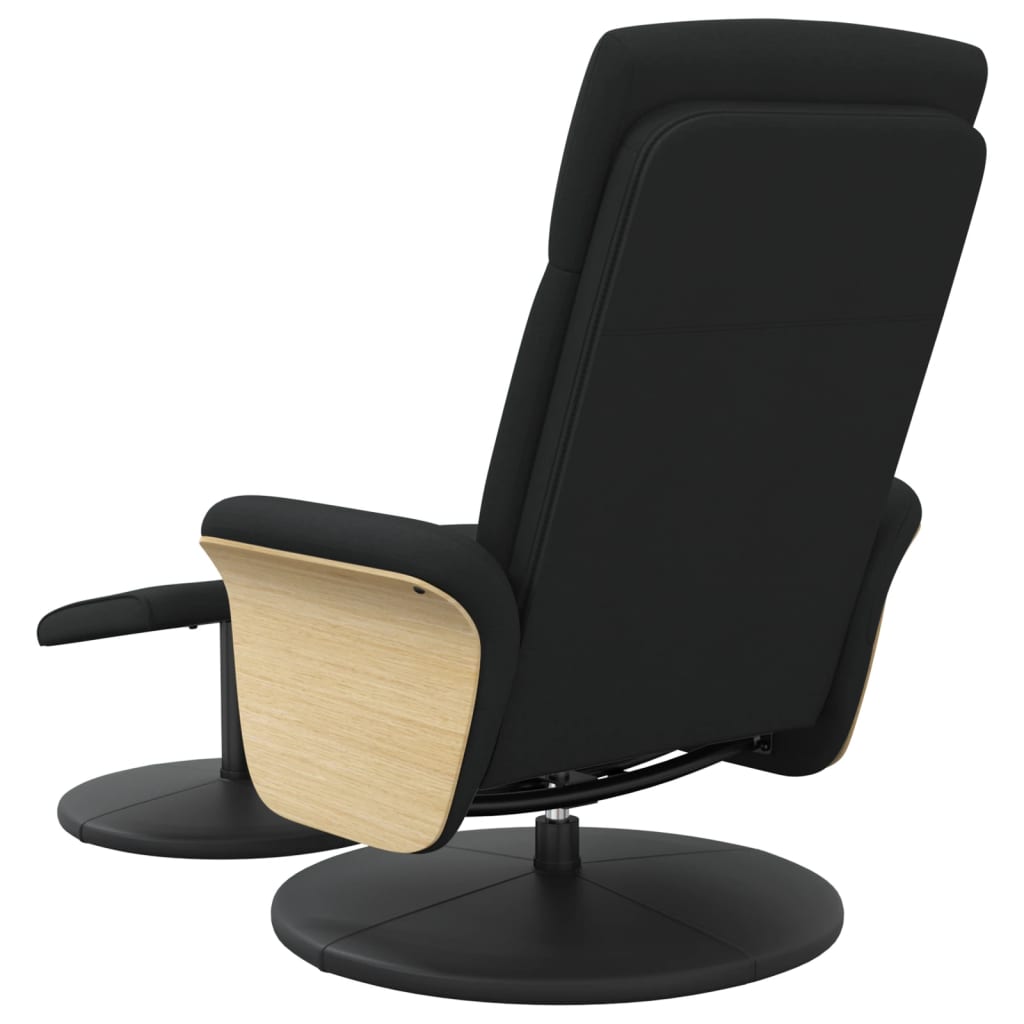 vidaXL Fauteuil inclinable avec repose-pied noir tissu