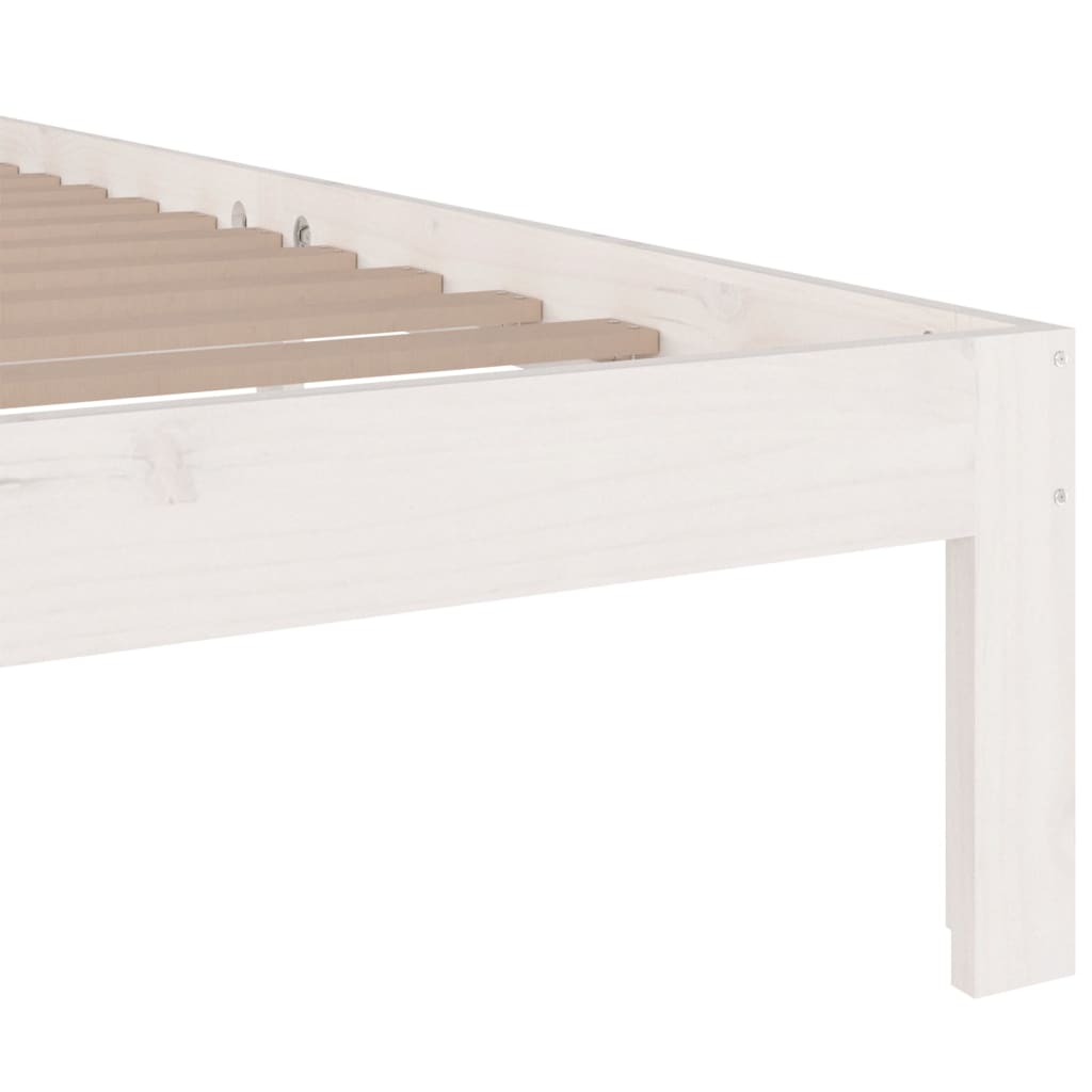 vidaXL Cadre de lit Blanc Bois massif 160x200 cm