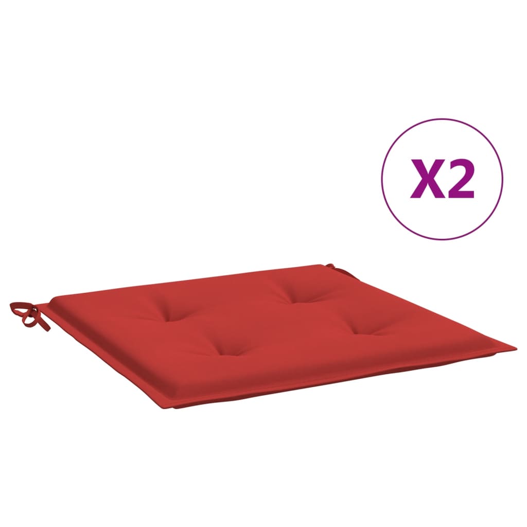 vidaXL Coussins de chaise de jardin lot de 2 rouge 50x50x3 cm