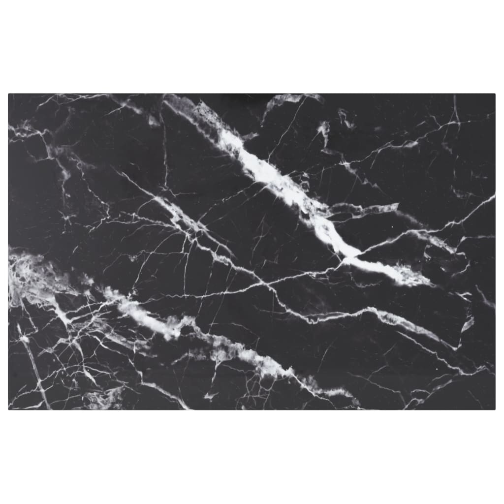 vidaXL Dessus de table noir 100x62 cm 8 mm verre trempé design marbre
