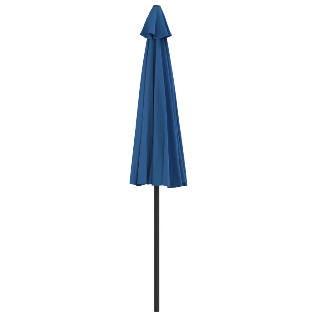 vidaXL Parasol de balcon avec mât en aluminium Bleu 270x144x222cm Demi