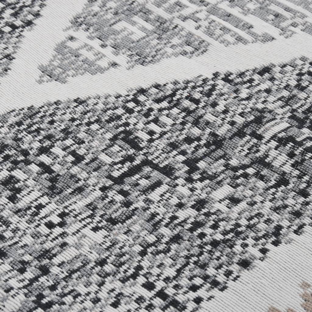 vidaXL Tapis Noir et gris 160x230 cm Coton
