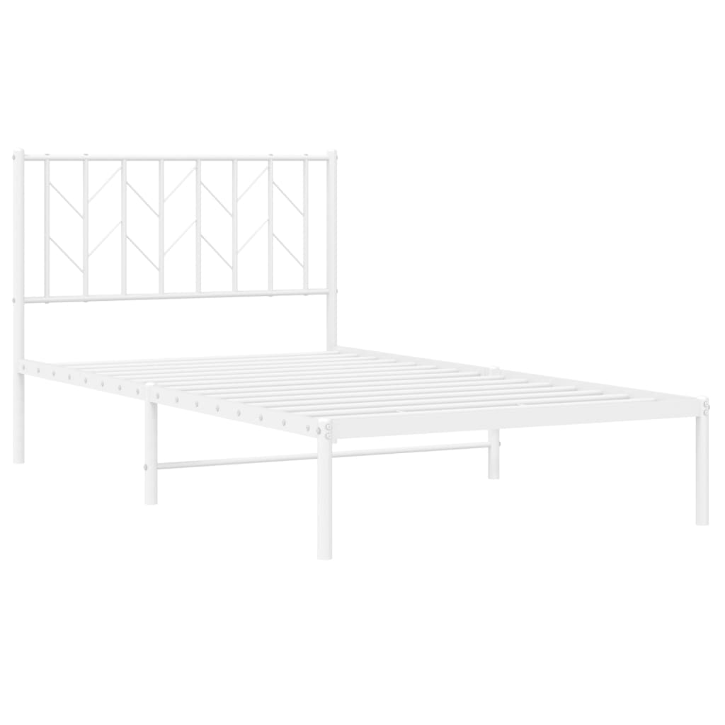 vidaXL Cadre de lit métal sans matelas et tête de lit blanc 100x200 cm