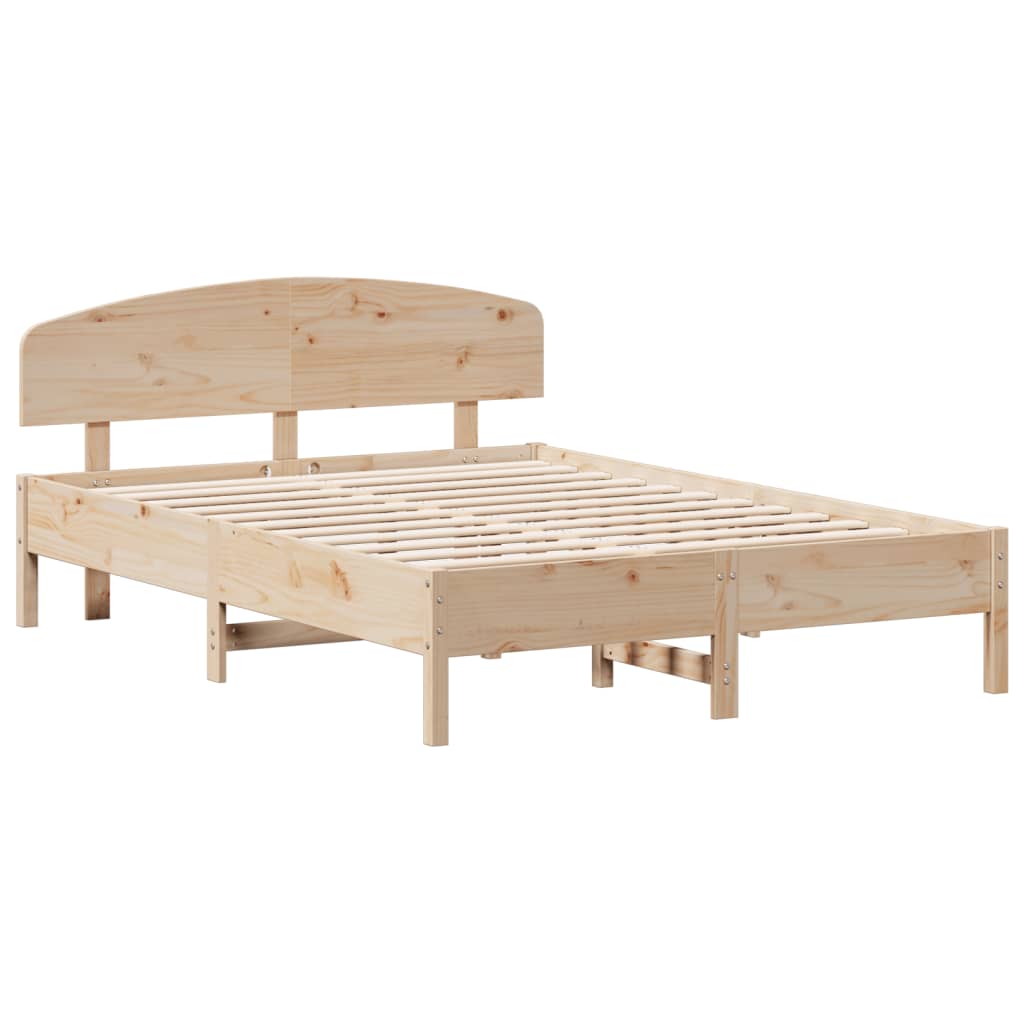 vidaXL Cadre de lit avec tête de lit 140x200 cm bois de pin massif