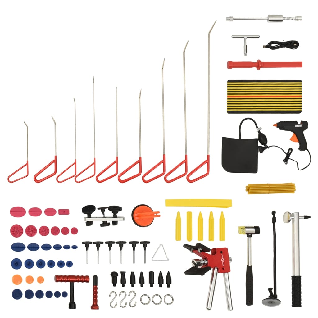 vidaXL Kit d'outils de débosselage sans peinture 76 pcs