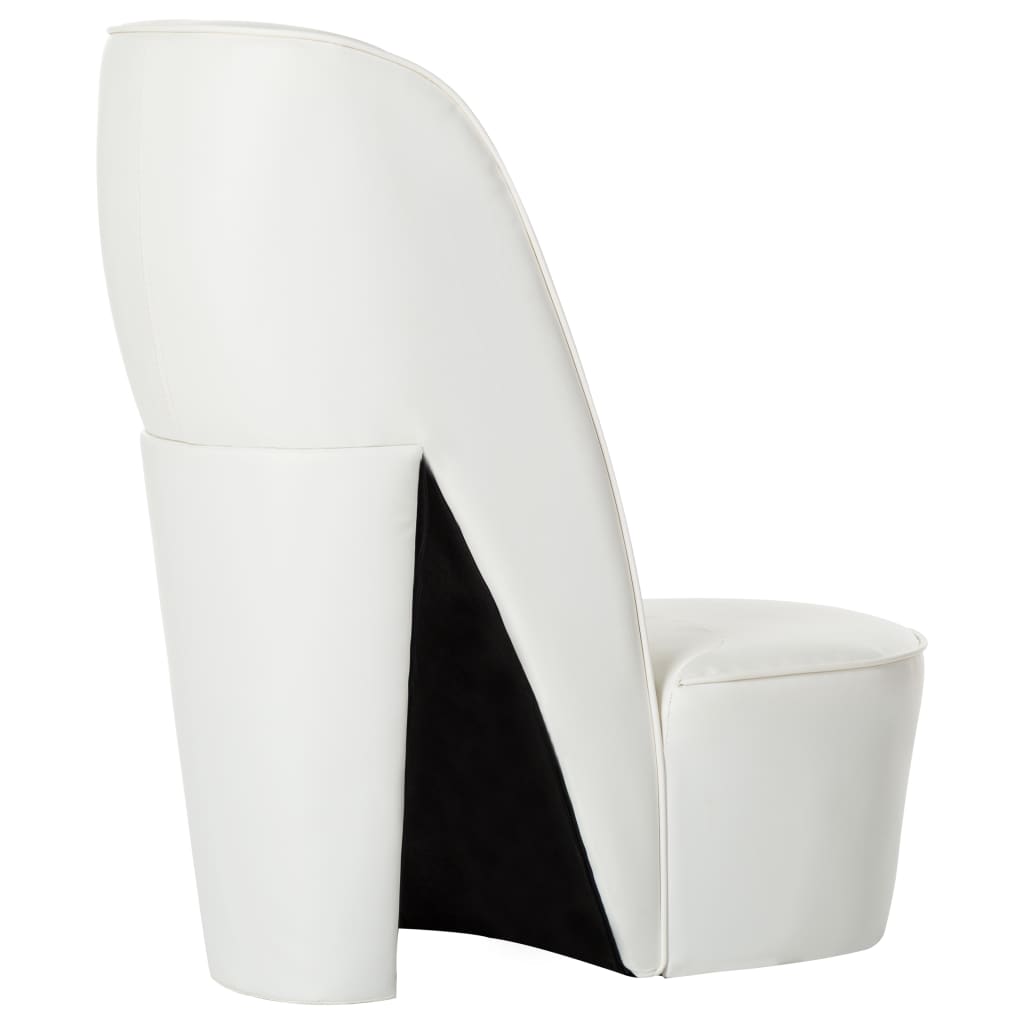 vidaXL Chaise en forme de chaussure à talon haut Blanc Similicuir