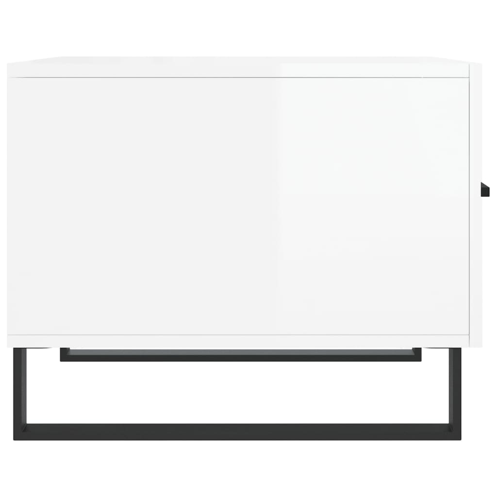 vidaXL Tables basses 2 pcs blanc brillant 50x50x40cm bois d'ingénierie