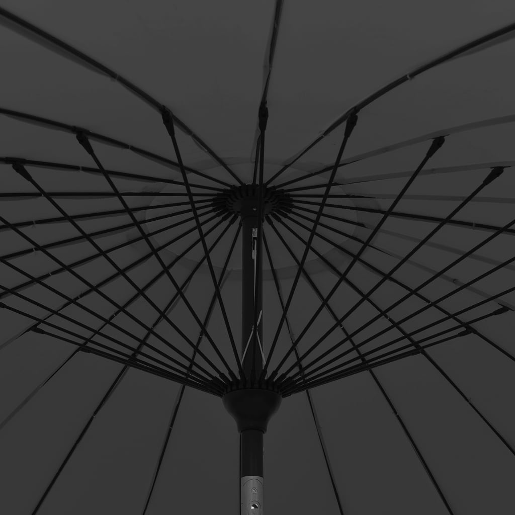 vidaXL Parasol d'extérieur avec mât en aluminium 270 cm Noir