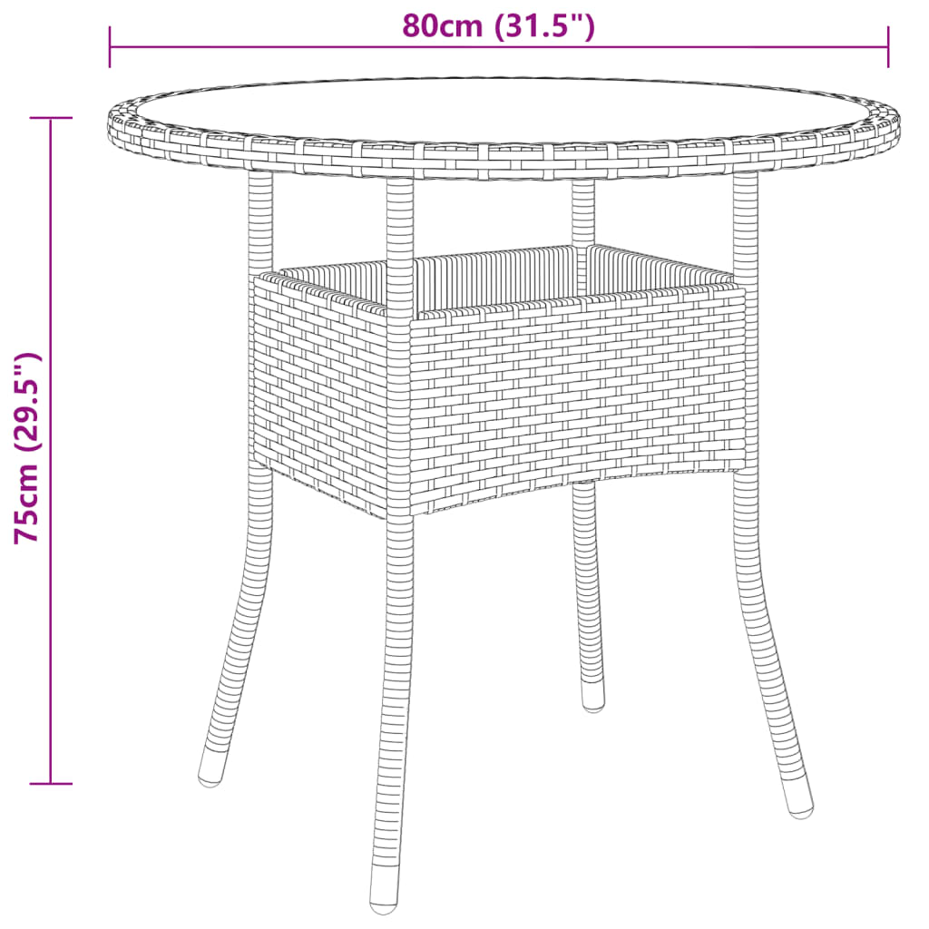 vidaXL Ensemble à manger de jardin 3 pcs Résine tressée Gris