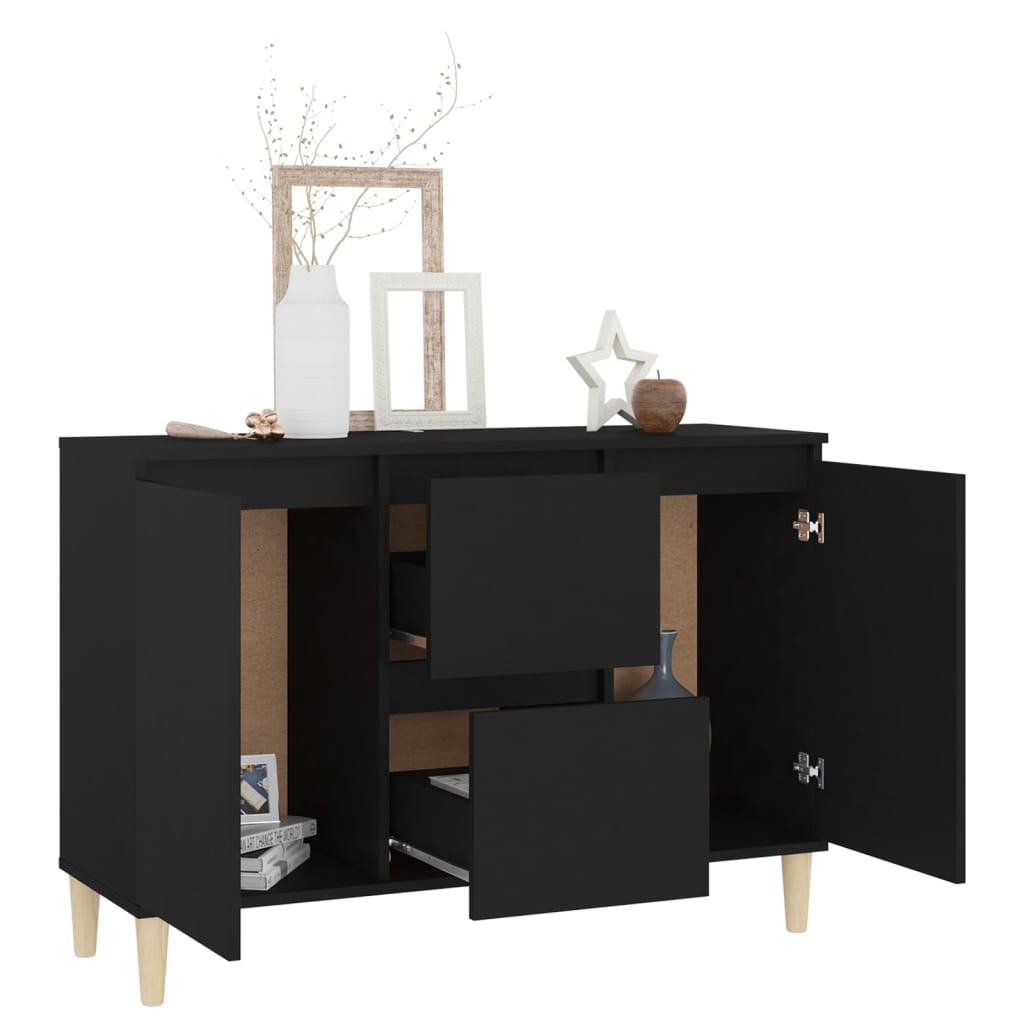 vidaXL Buffet noir 101x35x70 cm bois d'ingénierie