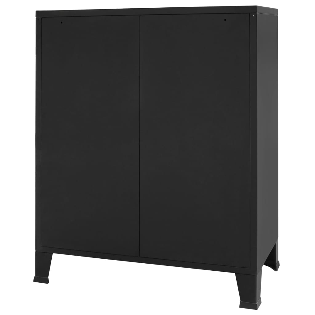vidaXL Commode à tiroirs Métal Style Industriel 78 x 40 x 93 cm Noir