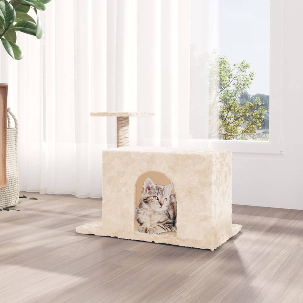 vidaXL Arbre à chat avec griffoir en sisal Crème 51 cm