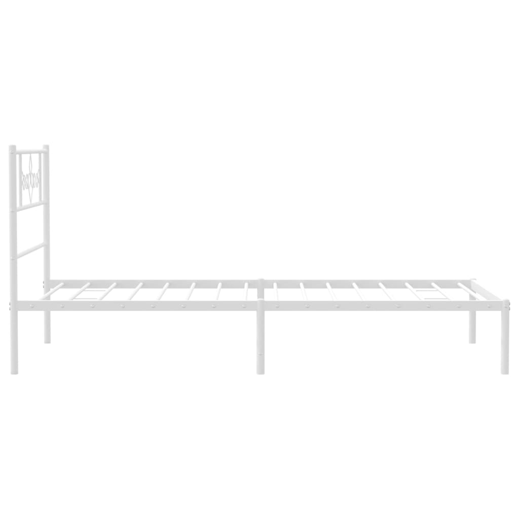 vidaXL Cadre de lit métal sans matelas avec tête de lit blanc 80x200cm