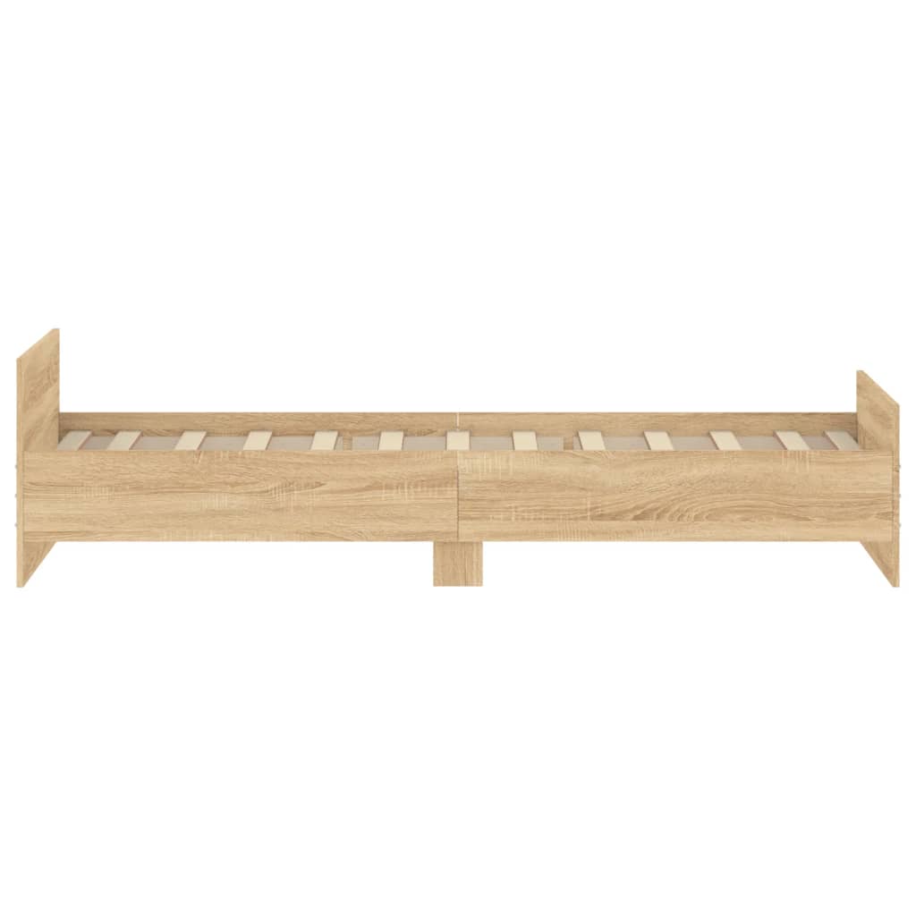 vidaXL Cadre de lit sans matelas chêne sonoma 100x200 cm