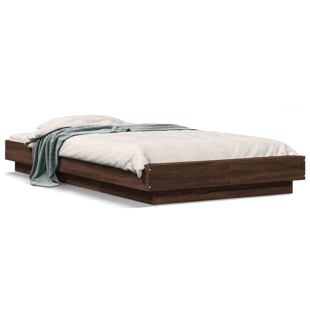 vidaXL Cadre de lit sans matelas chêne marron 75x190 cm