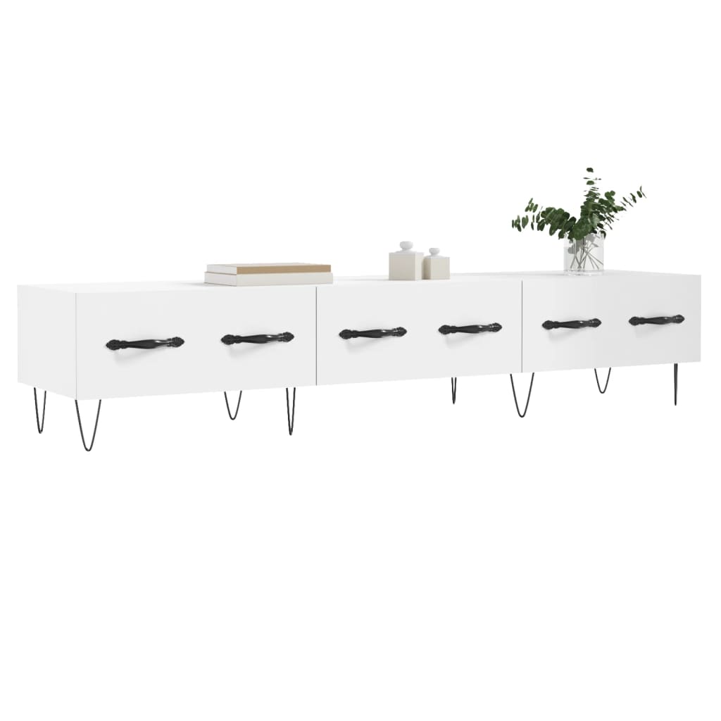 vidaXL Meuble TV blanc 150x36x30 cm bois d'ingénierie