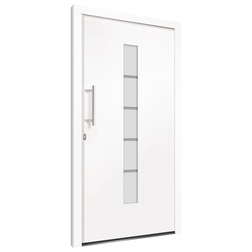 vidaXL Porte d'entrée Aluminium et PVC Blanc 100x210 cm