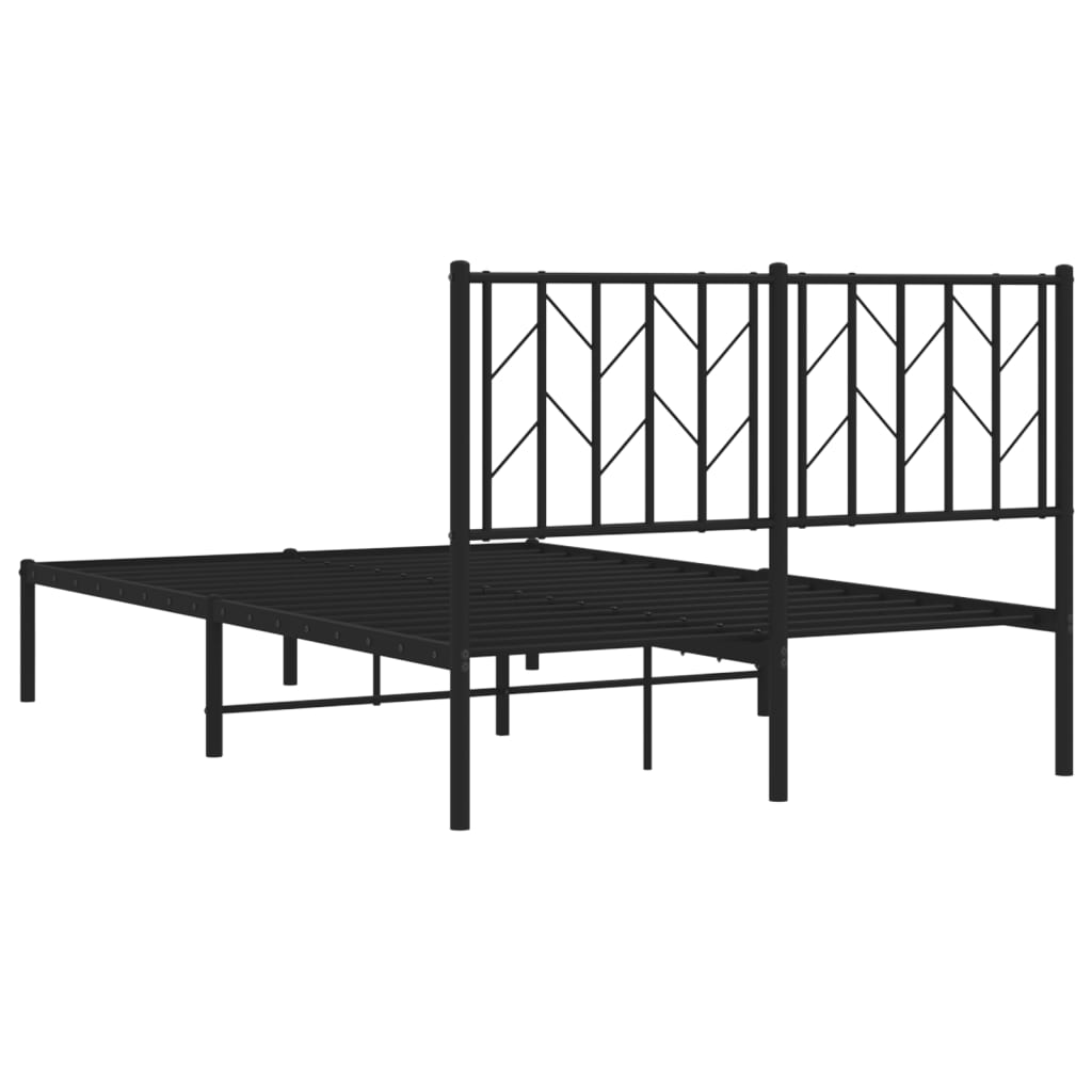 vidaXL Cadre de lit métal sans matelas avec tête de lit noir 120x190cm