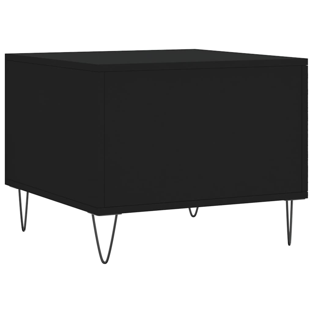 vidaXL Tables basses 2 pcs noir 50x50x40 cm bois d'ingénierie