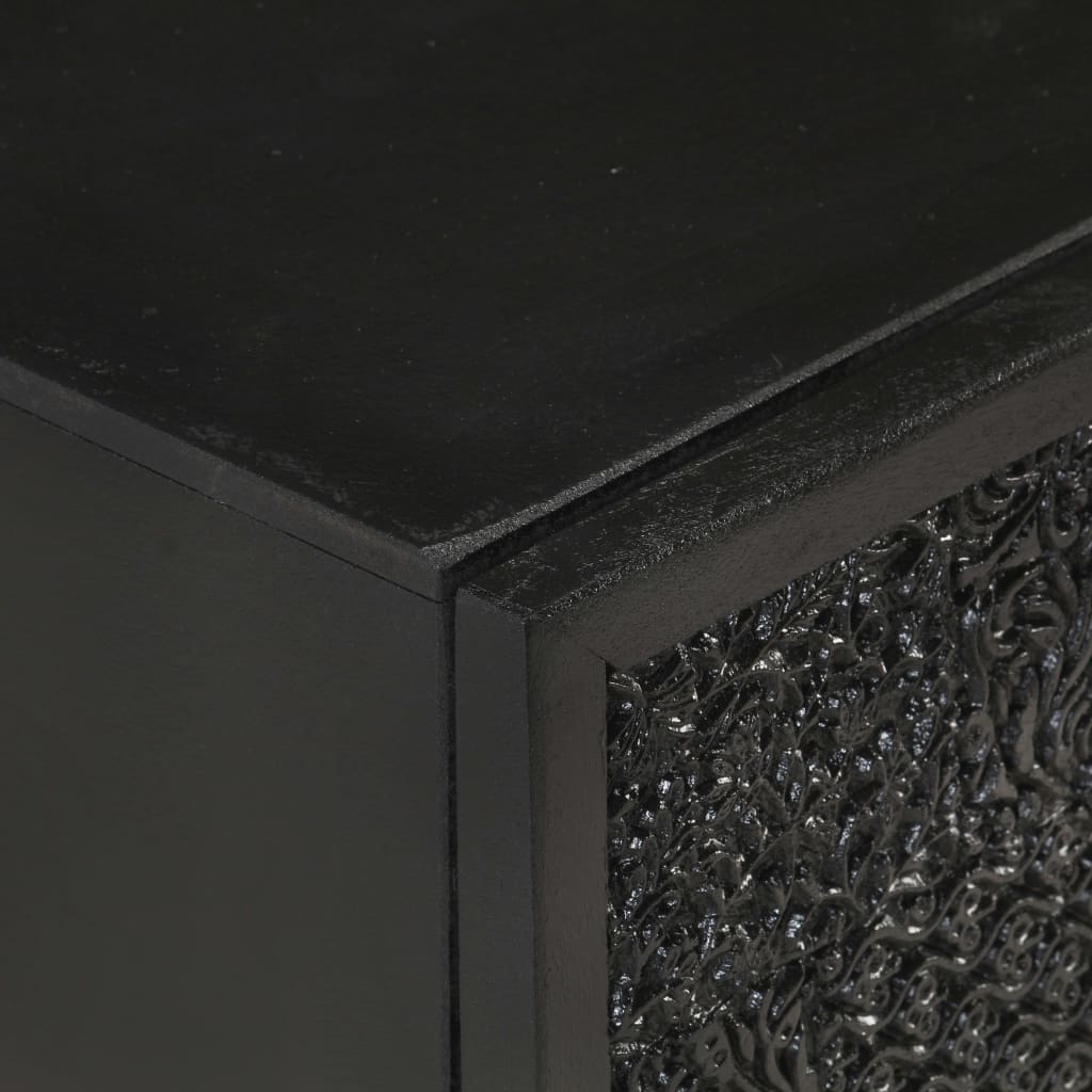 vidaXL Table de chevet Noir 40x30x50 cm Bois d'acacia et de manguier